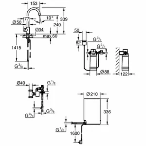 Grohe Standventil Und Boiler Red Mono M-Size C-Auslauf Warm Sunset Geb., 30085DL1 6