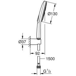 GROHE Wandhalterset Rainshower 130 SmartActive 26581 9,5l Chrom, 26581000 6