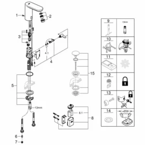 Grohe Eurosmart CE Infrarot-Elektronik Für Waschtisch 1/2″ Mit Mischung Und Temperaturbegrenzer Chrom 36327001 9
