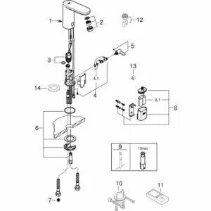 Grohe Eurosmart CE Infrarot-Elektronik Für Waschtisch 1/2″ Mit Mischung Und Temperaturbegrenzer Chrom 36327001 11